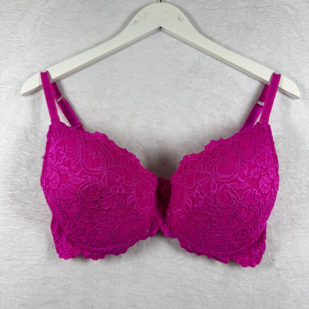 Smart‎ & Sexy Hot Pink Floral Lace Underwire Padded Bra 38D SA078